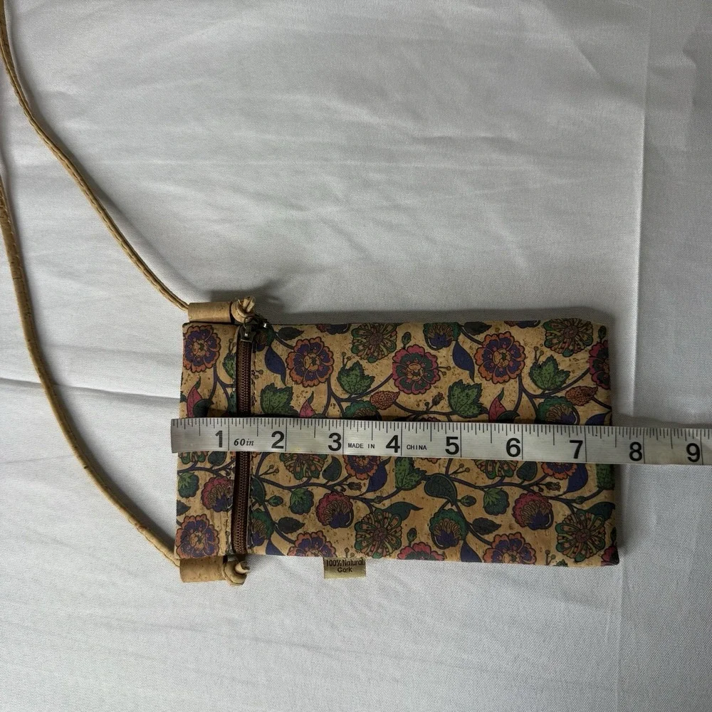 SK Cork Mini Floral Crossbody Purse Flowers Boho Zip Travel Lightweight Festival